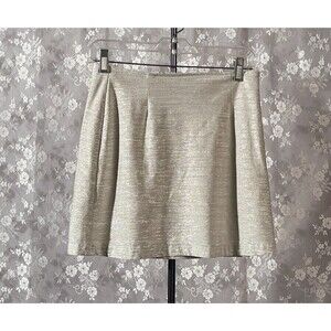 Vintage 90s Silver Mini Skirt Size Small 1990s Retro Y2K Space Futuristic Chic
